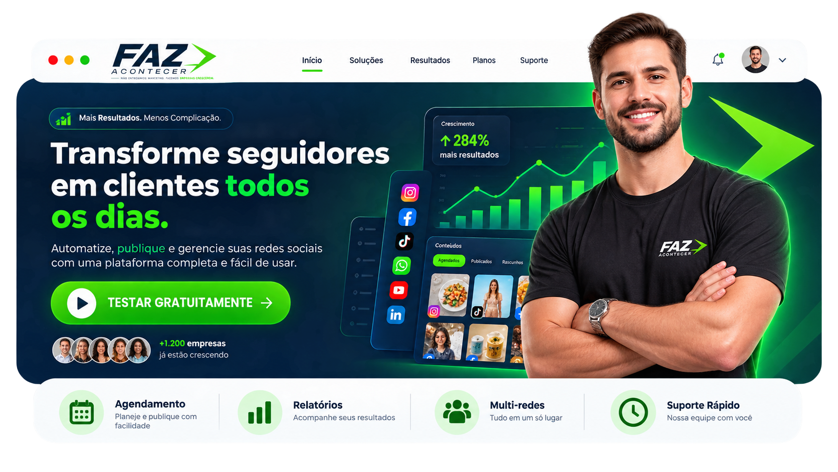 Exemplo de página criada pela Faz Acontecer